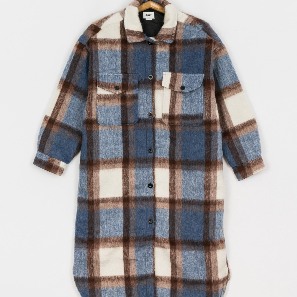 OBEY Emile Brushed Longline Trench Coat